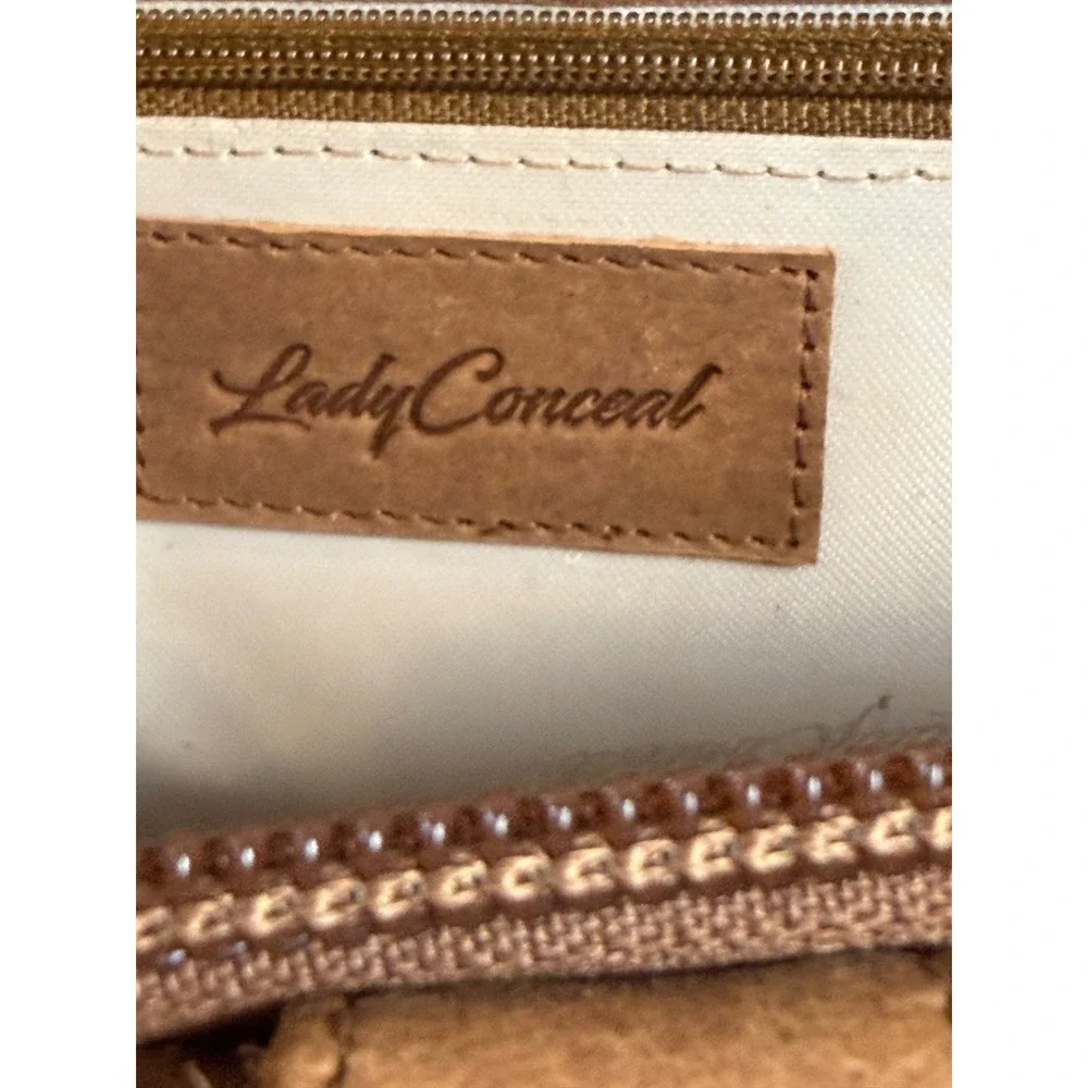 Brown Leather Concealed Carry Crossbody Bag Studded Western CCW Purse Brown - Picture 10 of 10